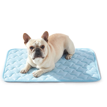 MIXJOY Cooling Mat for All Size Dog Q-Max>0.5 Instant Temp Drop Dog Cooling Mats Cooling Pad for Dog- Indoor Outdoor Travel Use Snag Resistant Machine Washable& Anti-Slip Blue #Summervibes