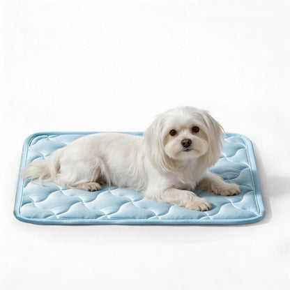 MIXJOY Cooling Mat for All Size Dog Q-Max>0.5 Instant Temp Drop Dog Cooling Mats Cooling Pad for Dog- Indoor Outdoor Travel Use Snag Resistant Machine Washable& Anti-Slip Blue #Summervibes