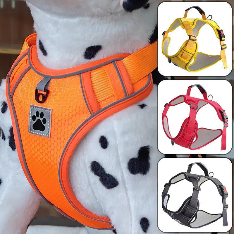 No Pull Reflective Dog Harness Adjustable Breathable Pet Chest Strap for Outdoor Walking