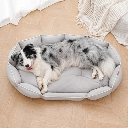 All-Season Luxury Dog Bed with Anti-Slip Base and Washable Plush Pillow for Cats and Dogs