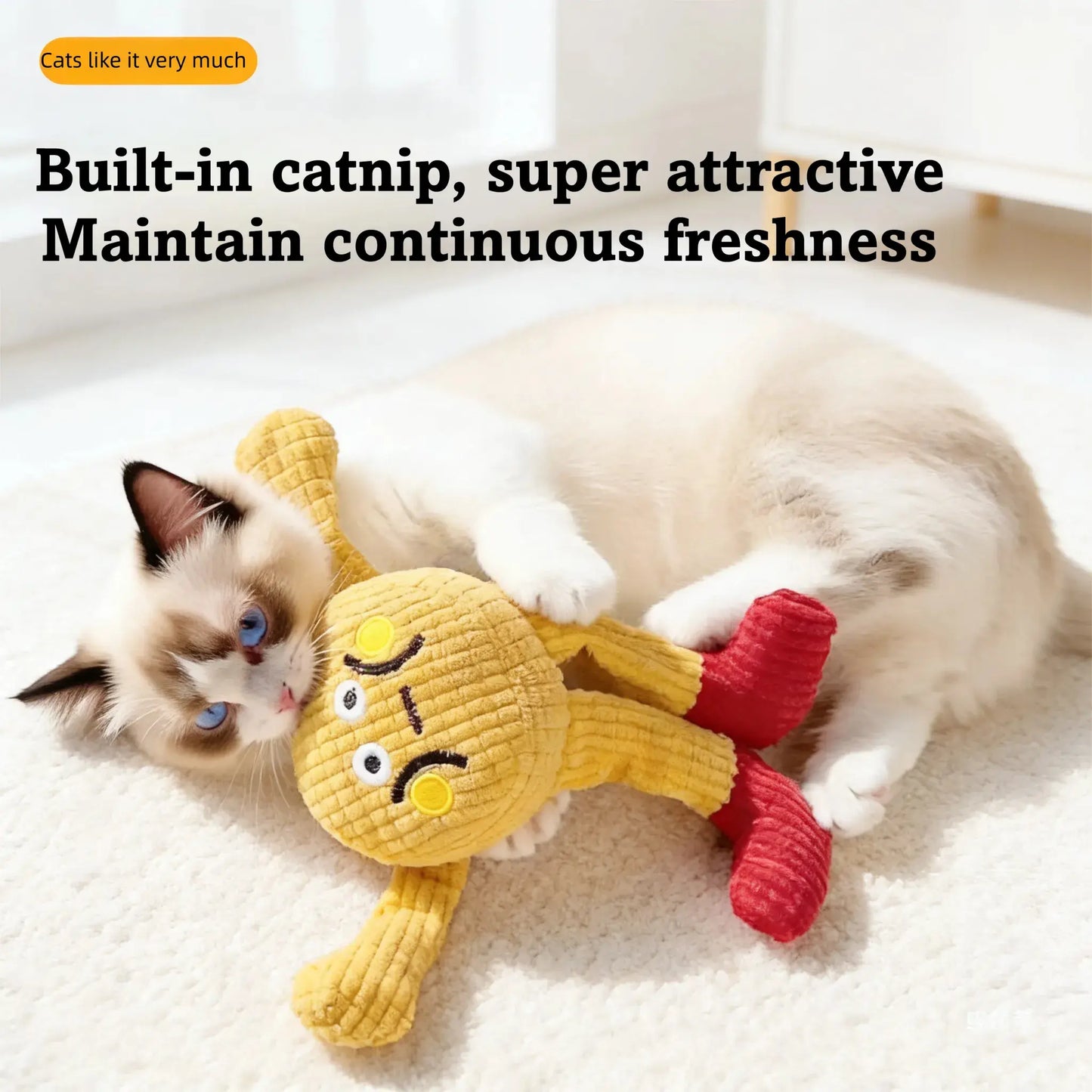 Interactive Plush Catnip Crinkle Toys - 2 Pack, Soft and Durable for Indoor Kittens, Engaging Chew and Kick Experience to Stimulate Playfulness
