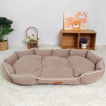 All-Season Luxury Dog Bed with Anti-Slip Base and Washable Plush Pillow for Cats and Dogs