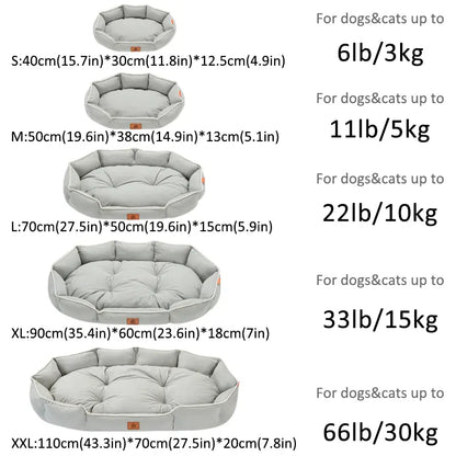 All-Season Luxury Dog Bed with Anti-Slip Base and Washable Plush Pillow for Cats and Dogs