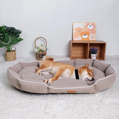 All-Season Luxury Dog Bed with Anti-Slip Base and Washable Plush Pillow for Cats and Dogs