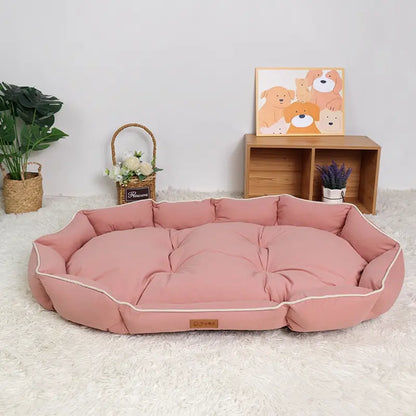 All-Season Luxury Dog Bed with Anti-Slip Base and Washable Plush Pillow for Cats and Dogs
