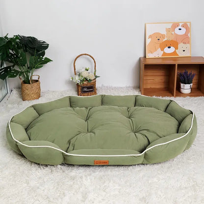 All-Season Luxury Dog Bed with Anti-Slip Base and Washable Plush Pillow for Cats and Dogs