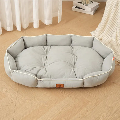 All-Season Luxury Dog Bed with Anti-Slip Base and Washable Plush Pillow for Cats and Dogs