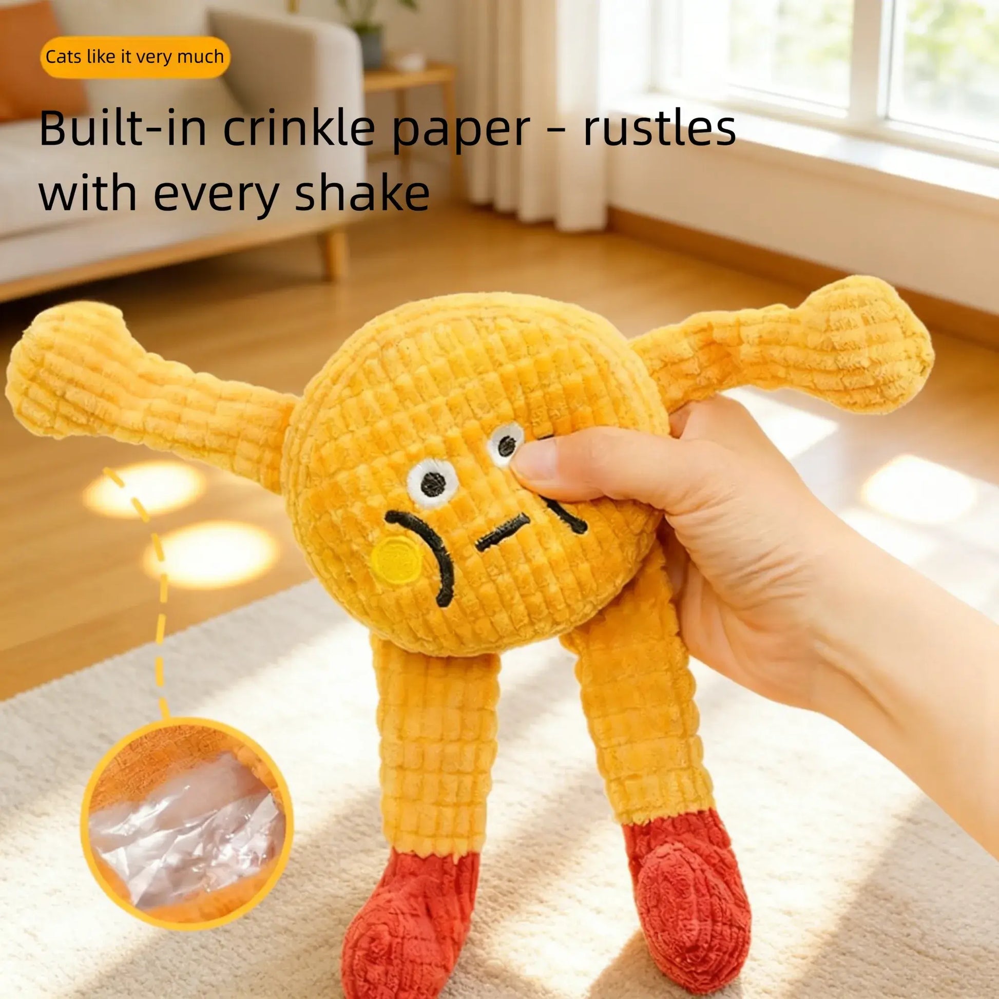 Interactive Plush Catnip Crinkle Toys - 2 Pack, Soft and Durable for Indoor Kittens, Engaging Chew and Kick Experience to Stimulate Playfulness